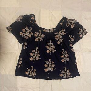 Lucky Brand Navy Floral Women's Blouse